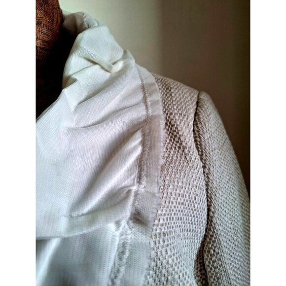 Soft Surroundings Textured Women's Open-Front Blazer with Frayed Hem & White Ruf - Picture 6 of 12